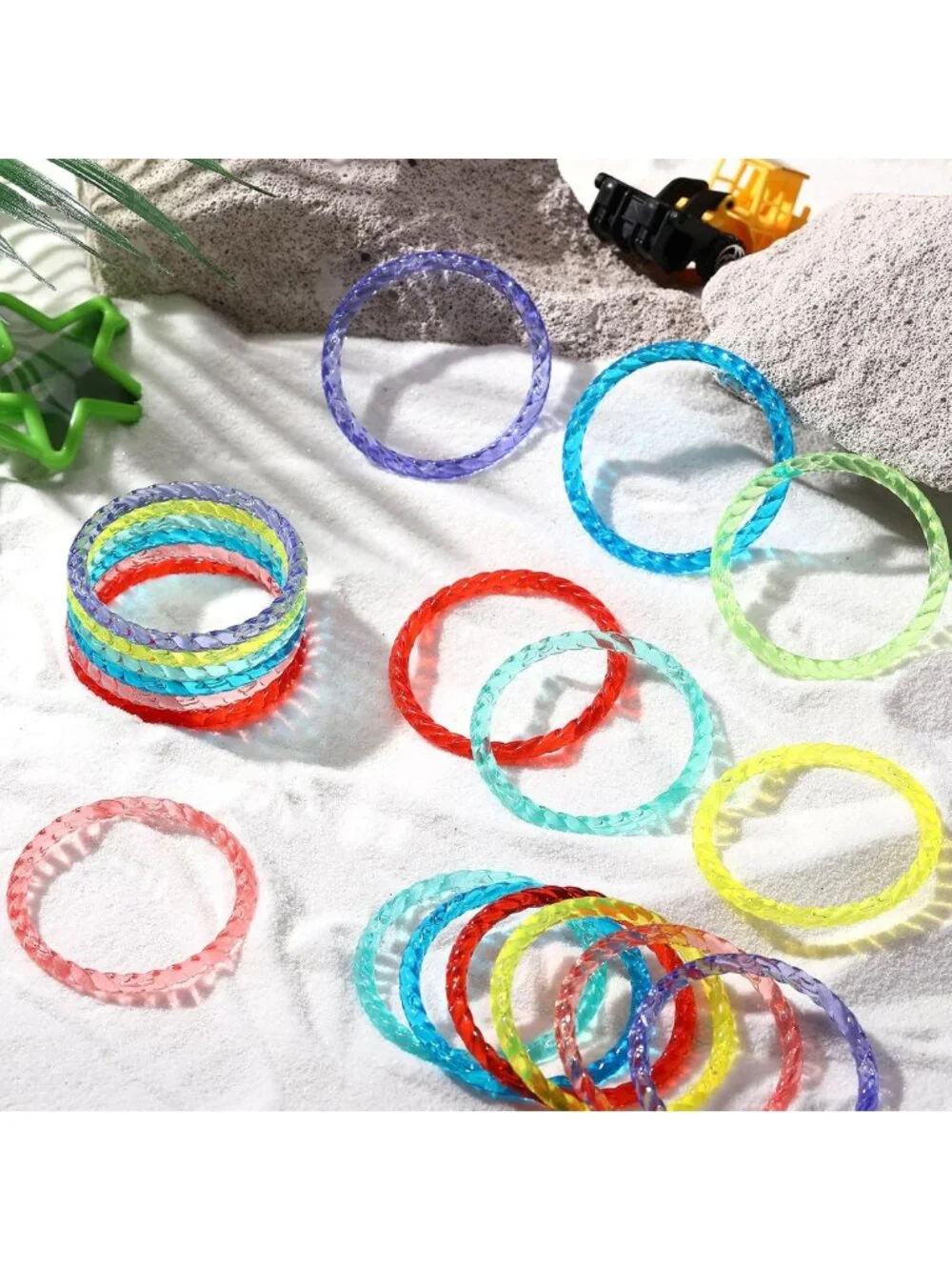 100 Pack Neon Crystal Bangle Bracelets for Kids Ages 2-8 | Fun Party Favors